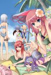  bad_feet bad_hands bad_id bad_pixiv_id barefoot beach bikini day flandre_scarlet hong_meiling icywood izayoi_sakuya koakuma multiple_girls patchouli_knowledge remilia_scarlet swimsuit touhou 