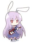  alternate_costume animal_ears bunny_ears chibi guitar instrument ladfa purple_hair reisen_udongein_inaba school_uniform serafuku simple_background solo touhou 
