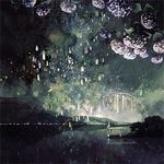  bad_id bad_pixiv_id banned_artist flower hydrangea kumaori_jun landscape original pier rain solo surreal tanabata tanzaku water 