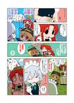  batman batman_(cosplay) batman_(series) comic cosplay dc_comics flandre_scarlet hong_meiling izayoi_sakuya karaagetarou multiple_girls touhou translated yuri 