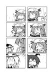  &gt;_&lt; 4koma :3 :d =_= bad_id bad_pixiv_id bat_wings chibi closed_eyes comic greyscale head_wings kirisame_marisa koakuma monochrome multiple_4koma multiple_girls open_mouth patchouli_knowledge skirt skirt_lift smile thumbs_up touhou translated ushi wings |_| 