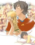  2010_fifa_world_cup axis_powers_hetalia bad_id bad_pixiv_id dreaming fifa_world_cup_trophy kiss male_focus natsuyon object_kiss soccer solo spain_(hetalia) trophy world_cup 