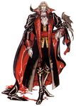 bat beard blood boots cape castlevania castlevania:_symphony_of_the_night cravat dracula facial_hair kojima_ayami long_hair male_focus manly official_art solo vampire what_is_a_man? white_hair 