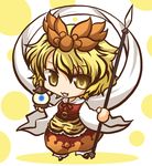  :3 animal_print bishamonten's_pagoda bishamonten's_spear blonde_hair chibi fang minamoto_hisanari polearm shawl solo spear tiger_print toramaru_shou touhou weapon yellow_eyes 