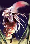  arms_up bad_id bad_pixiv_id bamboo bamboo_forest forest fujiwara_no_mokou jumping moon nature solo touhou zashiki 