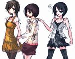  asou_misaki bad_id bad_pixiv_id black_eyes black_hair blush brown_eyes brown_hair dress fatal_frame fatal_frame_4 minazuki_ruka multiple_girls pantyhose short_hair skirt thighhighs tsukimori_madoka vader_(n.r.t.a.) 