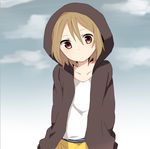  bad_id bad_pixiv_id brown_eyes brown_hair casual hair_down hands_in_pockets hood hoodie ichihashi k-on! no_thank_you! open_clothes open_hoodie short_hair solo tainaka_ritsu 