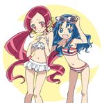  blue_eyes blue_hair frills glasses hanasaki_tsubomi heartcatch_precure! kurumi_erika long_hair multiple_girls pan_chira precure red_eyes red_hair sunglasses 