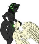  anthro avian balls big_balls big_breasts bioluminescence bird breasts canine fellatio female glowing hellhound horn knot male male/female mammal midnight_frostklaw neck_tuft oral owl restrained rope sex simple_background tailmaw tears teeth tuft wings 