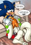  2017 anthro anus basset_hound blue_fur blush breasts canine dialogue dog duo english_text fellatio female freedom_planet fur hair half-closed_eyes hedgehog looking_pleasured male male/female mammal milla_basset nude omegazuel oral orange_hair pussy rear_view sex side_boob sonic_(series) sonic_the_hedgehog text tongue tongue_out video_games 