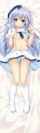  absurdres blue_eyes blue_hair blue_panties blush breasts dakimakura eyebrows_visible_through_hair gochuumon_wa_usagi_desu_ka? hair_ornament hat highres huge_filesize kafuu_chino kafuu_chino's_school_uniform kneehighs long_hair looking_at_viewer lying medium_breasts mitsumomo_mamu navel nipples on_back panties parted_lips puffy_short_sleeves puffy_sleeves sailor_hat scan school_uniform short_sleeves solo underwear white_hat white_legwear x_hair_ornament 