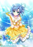  blue_eyes blue_hair bow bowtie bracelet cardfight!!_vanguard company_name coral hairband head_fins jewelry mermaid midriff monster_girl navel official_art prism-image_sunshine_clear sailor_collar side_ponytail tanihara_natsuki underwater 