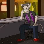  anthro clothing dan_(fuze) fuze male mammal mouse polo_shirt rodent shirt sitting texnatsu vest 
