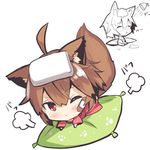  :&lt; ahoge animal_ears bandaid bandaid_on_face bangs blush brown_hair chibi closed_eyes closed_mouth cushion dress eyebrows_visible_through_hair fox_ears fox_girl fox_tail hair_between_eyes long_sleeves looking_at_viewer lying multiple_views nose_blush nude on_stomach one_eye_closed original parted_lips red_dress red_eyes short_hair shower_head showering sitting soap_bubbles tail towel towel_on_head triangle_mouth wide_sleeves yuuji_(yukimimi) zabuton 