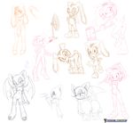  2015 absurd_res amy_rose anthro bat breasts clothing cream_the_rabbit cub erection female hammer hedgehog hi_res humanoid_penis lagomorph mammal no_underwear penis pussy rabbit rouge_the_bat skirt sonic_(series) tools upskirt urielmanx7 vanilla_the_rabbit young 