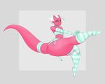  2016 absurd_res anthro armwear big_butt butt clothing girly goo_creature hair hi_res horn huge_butt huge_thighs kobold legwear male mr.pink panties pwink socks solo thick_thighs tube_top underwear wide_hips 