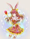  animal_ears bunny_ears bunny_tail card crown highres iesupa long_hair magical_girl mini_crown playing_card rwby scepter solo tail velvet_scarlatina 