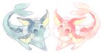  blue_eyes closed_mouth fins gen_1_pokemon hideko_(l33l3b) no_humans pink_eyes pokemon pokemon_(creature) simple_background symmetry vaporeon white_background 