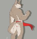  2018 anthro biceps canine clothing digital_media_(artwork) fur ginnosuke hi_res male mammal simple_background wolf 