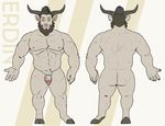  2018 abs beard caprine circumcised circumcision_scar crotch_tuft facial_hair goat goat_eyes hat hooves horn humanoid_face humanoid_penis male mammal model_sheet muscular nude penis scar simple_background solo tied_hair vocalokiba 