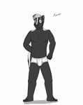  anthro barefoot briefs bulge character_name clothed clothing fuze male mammal skunk solo standing texnatsu tighty_whities topless underwear white_underwear xavier_(fuze) 