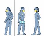  avian bird bluebird butt clothing fuze josh_oliver male nude simple_background texnatsu underwear white_background 