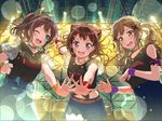  3girls bang_dream! blush brown_hair dress happy multiple_girls short_hair toyama_kasumi violet_eyes 