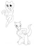  2017 anthro breasts cat digital_media_(artwork) feline female katia_managan khajiit line_art mammal missebony nipples nude oblivion pose prequel quill-weave reptile scalie the_elder_scrolls video_games 