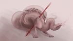 demortum digital_media_(artwork) dragon eastern_dragon feral melee_weapon polearm simple_background solo spear weapon 