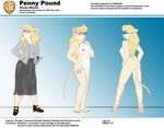  2018 anthro blonde_hair book breasts chest_tuft clothed clothing eyewear female footwear fur glasses hair inside looking_at_viewer mammal model_sheet mouse multicolored_fur navel nipples nude penny_pound pussy rodent shoes smile solo standing style_wager tuft turn_around two_tone_fur 