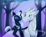  blue_eyes cat detailed_background dragon duo eyelashes feathered_wings feathers feline female feral friendship_is_magic fur furred_dragon horn magnaluna male mammal my_little_pony princess_luna_(mlp) smile wings 