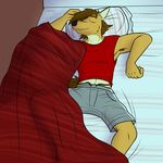  anthro bed canine coyote fuze male mammal mond_reyes pillow sleeping texnatsu 