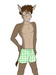  boxers_(clothing) braces clothed clothing donkey equine fuze jacques_(fuze) male mammal texnatsu topless underwear 