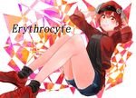  ae-3803 ansdbwls84 beret black_legwear gloves hand_on_headwear hat hataraku_saibou red_blood_cell_(hataraku_saibou) red_hair short_hair smile solo uniform 