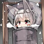  animal_ears bangs blush blush_stickers chibi dated drum_(container) drum_bath eyebrows_visible_through_hair fox_ears fox_girl fox_tail hair_between_eyes hair_up nose_blush original parted_lips red_eyes silver_hair solo steam stitches tail towel towel_on_head yuuji_(yukimimi) 