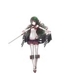  artist_request bangs black_hair black_skirt blunt_bangs closed_mouth detached_sleeves flower full_body gradient_hair green_hair hair_flower hair_ornament hair_ribbon holding holding_sword holding_weapon hull_shoes kako_(zhan_jian_shao_nyu) lace lace-trimmed_sleeves lace-trimmed_thighhighs long_hair looking_at_viewer messy_hair multicolored_hair official_art outstretched_arms pleated_skirt red_eyes red_ribbon ribbon rigging sandals shoulders sidelocks skirt sleeves_past_wrists solo spaghetti_strap standing sword tabi thighhighs torpedo_tubes transparent_background turret very_long_hair wakizashi wavy_hair weapon white_legwear zettai_ryouiki zhan_jian_shao_nyu 
