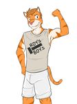  bulge clothed clothing feline fully_clothed fuze joe_(fuze) male mammal solo texnatsu tiger 