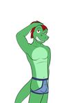 alligator blue_underwear bulge clothed clothing crocodilian diego_abel fuze reptile scalie texnatsu topless underwear 