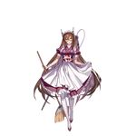  alternate_costume apron artist_request blush breast_cords brown_eyes brown_hair curtsey dress enmaided frills full_body headgear holding_mop hose juliet_sleeves legs long_hair long_sleeves looking_at_viewer maid maid_headdress mop obi official_art pantyhose puffy_sleeves purple_dress red-framed_eyewear sash semi-rimless_eyewear solo tasuki tenryuu_(zhan_jian_shao_nyu) transparent_background vacuum_cleaner very_long_hair white_legwear wrist_cuffs zhan_jian_shao_nyu 