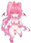  animal_ears bikini blush breasts chibi curvy eyebrows_visible_through_hair fang front-tie_bikini front-tie_top full_body green_eyes hair_between_eyes hair_intakes large_breasts long_hair looking_at_viewer navel open_mouth original phantasy_star phantasy_star_online phantasy_star_online_2 pink_hair ponytail rikumaru sandals side-tie_bikini smile solo souffle_gamberetto string_bikini striped striped_bikini sweatdrop swimsuit very_long_hair 