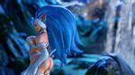  3d blue_hair breasts curvy felicia huge_ass large_breasts rainbow_mika vampire_(game) 