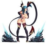  absurdres black_gloves black_legwear blood blue_eyes blue_hair boots breasts cleavage demon_girl demon_tail demon_wings elbow_gloves evelynn full_body gloves hand_on_hip high_heels highres horns large_breasts league_of_legends lips looking_at_viewer naughty_face navel nikita_varb nipple_piercing nipples nude piercing smile solo spikes tail tattoo thigh_boots thighhighs tongue transparent_background uncensored very_long_tail wings 