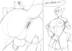  anthro anus balls big_balls big_breasts big_butt big_penis bodysuit breasts butt clothed clothing cock_ring dickgirl dickgirl/male duo erection greyscale humanoid_penis imminent_sex intersex intersex/male male monochrome nipples open_mouth open_shirt penis precum ptolemy pulsar scalie skinsuit tight_clothing vein voluptuous 