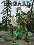  amethystlongcat armor arrow black_nose bow_(weapon) canine clothed clothing digital_media_(artwork) female forest fur holding_object holding_weapon mammal outside ranged_weapon skyrim standing the_elder_scrolls tree video_games weapon white_fur wolf 