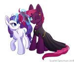  2018 alpha_channel alternate_hairstyle blue_eyes broken_horn clothed clothing cute cutie_mark dress duo ear_piercing equine eyelashes female fizzlepop_berrytwist_(mlp) friendship_is_magic fully_clothed hair hair_straightener holding_object horn jewelry levitation magic makeup mammal mascara my_little_pony my_little_pony_the_movie necklace nude one_eye_closed piercing pink_hair purple_hair rarity_(mlp) scarlet-spectrum simple_background sitting smile sparkles standing teal_eyes tempest_shadow_(mlp) text transparent_background unicorn watermark 