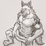  2017 abs absurd_res anthro biceps canine digital_media_(artwork) dog fur german_shepherd hi_res kemono male mammal muscular muscular_male pecs simple_background tattoo tupidwithouts 
