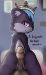  2018 alien anthro bed blurred_background butt canine chibi crown cute digital_media_(artwork) dog duo feline fur geno28_(artist) hair hot_dogging human looking_at_viewer male mammal nude penis signature slightly_chubby smile tagme 