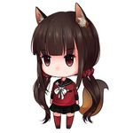  animal_ears arms_at_sides bangs black_sailor_collar black_skirt blunt_bangs brown_hair chibi danganronpa eyebrows_visible_through_hair fox_ears fox_tail full_body hair_ornament hair_scrunchie harukawa_maki kemonomimi_mode long_hair long_sleeves looking_away low_twintails miniskirt neckerchief new_danganronpa_v3 plaid plaid_skirt pleated_skirt red_legwear red_scrunchie red_shirt sailor_collar school_uniform scrunchie serafuku shirt simple_background skirt solo standing star star_print tail tareme thighhighs twintails very_long_hair white_background white_neckwear yuikannon zettai_ryouiki 