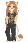  2016 alpha_channel anthro ayuukuro barefoot clothed clothing feline fur lion male mammal simple_background solo tan_fur tan_hair transparent_background 