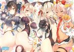  absurdres animal_ears ass ass-to-ass bangs bare_shoulders bell black_hair black_leotard blonde_hair blush bow breasts brown_eyes cat_ears cat_paws cat_tail center_opening chloe_von_einzbern crop_top dark_skin eyebrows_visible_through_hair fake_animal_ears fang fate/kaleid_liner_prisma_illya fate_(series) fur_collar fur_trim gloves hair_bell hair_between_eyes hair_bow hair_ornament hair_ribbon hairclip highres illyasviel_von_einzbern jingle_bell kaleidostick leotard long_hair looking_at_viewer magical_ruby magical_sapphire midriff miyu_edelfelt multiple_girls navel no_panties open_mouth paw_gloves paw_shoes paws pink_hair ponytail red_bow red_collar red_eyes red_ribbon ribbon shiny shiny_skin shoes sidelocks small_breasts smile sune_(mugendai) tail tail_bell tail_ribbon thigh_strap thighhighs two_side_up yellow_eyes 